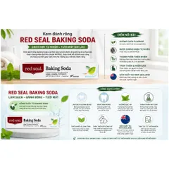 Kem đánh răng Red Seal Baking Soda không chưa flour, làm sạch, trắng răng, hương bạc hà tươi mát, sảng khoái