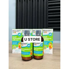 Siro bổ sung vitamin và sắt cho bé từ 3 tuổi 200ml BRAUER Kids Liquid Multivitamin With Iron