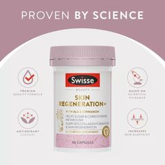 Viên uống tái tạo da cao cấp, hình thành collagen,trẻ hóa làn da Swisse Beauty Skin Regeneration+ 60v