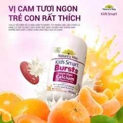 Bổ sung canxi cho bé từ 6 tháng tuổi Nature's Way Kids Smart Bursts Liquid Algae Calcium With Magnesium + Zinc