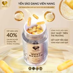 COMBO [2 HỘP] VIÊN UỐNG YẾN SÀO NEST BEAUTY HỖ TRỢ NGĂN NGỪA LÃO HÓA - YẾN SÀO 9.000MG, NMN 16.200MG 794152