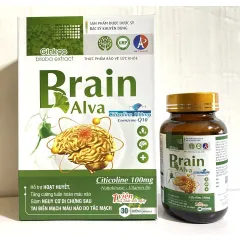 Hoạt huyết dưỡng não BRAIN ALVA Ginkgo Nttokinase Giúp hoạt huyết, tăng cường lưu thông máu, giảm đau đầu chóng mặt bin