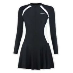 Váy bơi nữ tay dài Bikini liền thân cao cấp chống nắng Đầm bơi màu đen kín đáo