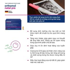 (Đức) Orthomol Natal Pre Chính Hãng Vitamin Tiền Thai Kỳ Hỗ Trợ Sức Khỏe Sinh Sản, Chuẩn Bị Mang Thai Cho Phụ Nữ