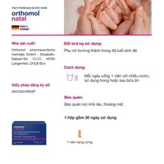 (Đức) Orthomol Natal Pre Chính Hãng Vitamin Tiền Thai Kỳ Hỗ Trợ Sức Khỏe Sinh Sản, Chuẩn Bị Mang Thai Cho Phụ Nữ