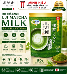 Bột Trà Xanh Uji Matcha Milk Tsujiri 190g Nhật Bản – Vị Matcha Thanh Thơm, Ngọt Dịu, Béo Mịn