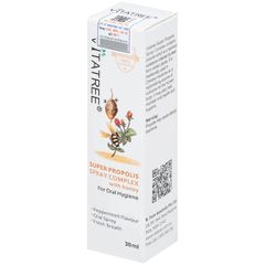Chai xịt họng hỗ trợ giảm đau rát cổ do viêm họng Vitatree Super Propolis Spray Complex With Honey (30ml)