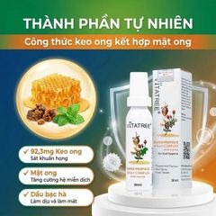 Chai xịt họng hỗ trợ giảm đau rát cổ do viêm họng Vitatree Super Propolis Spray Complex With Honey (30ml)