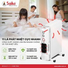 Máy Sưởi Dầu Saiko OR-8211T 11 Thanh (2400W)