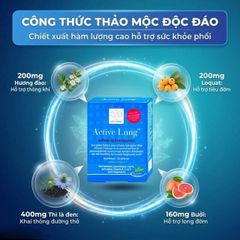 Viên uống hỗ trợ thông khí phổi, giảm viêm phế quản, hen suyễn Active Lung New Nordic (2 vỉ x 15 viên)