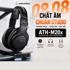 Tai Nghe Chụp Tai Audio Technica ATH-M20X Over Ear Chất Lượng Phòng Thu, DJ - Âm Thanh Sống Động