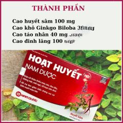 Viên uống Hoạt huyết Nam Dược, bổ não, tăng cường tuần hoàn não, an thần (HỘP 5 VỈ)