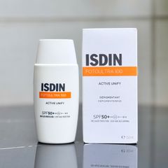 Kem Chống Nắng ISDIN Active Unify  Fusion Fluid SPF 50+ 50ml - Ngăn Ngừa Nám Da, Cân Bằng Tông Màu, Kết Quả Thấy Sau 1 Tháng