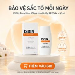 Kem Chống Nắng ISDIN Active Unify  Fusion Fluid SPF 50+ 50ml - Ngăn Ngừa Nám Da, Cân Bằng Tông Màu, Kết Quả Thấy Sau 1 Tháng
