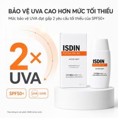 Kem Chống Nắng ISDIN Active Unify  Fusion Fluid SPF 50+ 50ml - Ngăn Ngừa Nám Da, Cân Bằng Tông Màu, Kết Quả Thấy Sau 1 Tháng