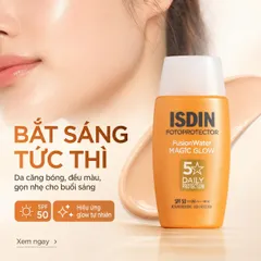 Kem Chống Nắng ISDIN Fusion Water Magic Glow SPF 50 - Dưỡng Da Rạng Rỡ, Ngăn Ngừa Lão Hóa & Ánh Sáng Xanh, 50ml