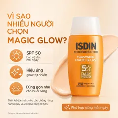 Kem Chống Nắng ISDIN Fusion Water Magic Glow SPF 50 - Dưỡng Da Rạng Rỡ, Ngăn Ngừa Lão Hóa & Ánh Sáng Xanh, 50ml