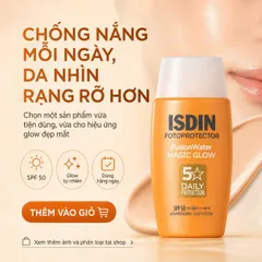 Kem Chống Nắng ISDIN Fusion Water Magic Glow SPF 50 - Dưỡng Da Rạng Rỡ, Ngăn Ngừa Lão Hóa & Ánh Sáng Xanh, 50ml
