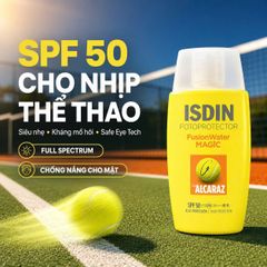 Kem Chống Nắng Thể Thao ISDIN Fotoprotector FusionWater Magic by Alcaraz SPF 50 - Bảo Vệ Da Chống Mồ Hôi Khi Vận Động Ngoài Trời 50ml