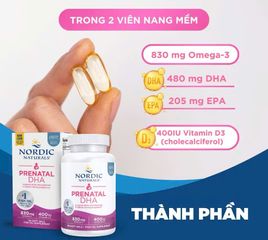 (Mỹ) Nordic Naturals Prenatal DHA 90 Viên Chính Hãng Bổ Sung DHA Omega 3 Cho Bà Bầu, Phụ Nữ Mang Thai