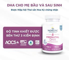 (Mỹ) Nordic Naturals Prenatal DHA 90 Viên Chính Hãng Bổ Sung DHA Omega 3 Cho Bà Bầu, Phụ Nữ Mang Thai