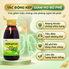 Siro giúp bổ phế, hạn chế ho nhiều, loãng đờm, giảm đau rát họng do ho Nopanho Kingphar (125ml)