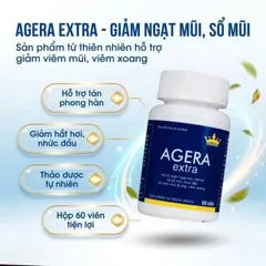 Viên uống hỗ trợ giảm ngạt mũi, hắt hơi và sổ mũi, nhức đầu do viêm mũi dị ứng Agera Extra Kingphar (60 viên)