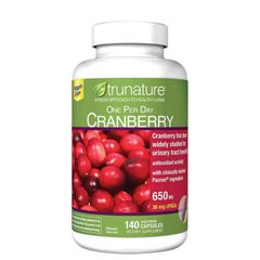 Viên uống TruNature Cranberry 650 mg |140 viên| Hỗ trợ sức khỏe đường tiết niệu - Kháng khuẩn & Ngừa viêm [S/P nội địa Mỹ không tem]