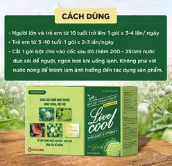 Bột sủi thanh nhiệt Livecool Nam Dược hương chanh, dưa gang hộp 10 gói x 7gram