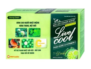 Bột sủi thanh nhiệt Livecool Nam Dược hương chanh, dưa gang hộp 10 gói x 7gram