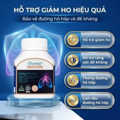 Viên uống hỗ trợ giảm ho, tăng cường sức đề kháng Vitatree Lung Detox (Hộp 60 viên)
