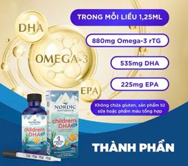 (Mỹ) Nordic Naturals Children's DHA Xtra 60ml Chính Hãng DHA Hàm Lượng Cao Cho Trẻ Hỗ Trợ Phát Triển Não Bộ, Ngôn Ngữ, Thị Lực