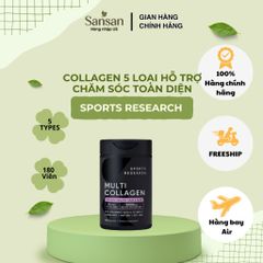Sports Research Multi Collagen 180 Viên Mỹ - Collagen Type I II III V X Hỗ Trợ Da Tóc Móng Xương Khớp Bổ Sung Biotin