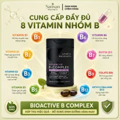 Viên Uống Vitamin B Sports Research Advanced B Complex 180 Viên Bioactive B-Complex Hỗ Trợ Chuyển Hóa Năng Lượng