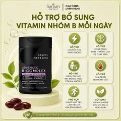 Viên Uống Vitamin B Sports Research Advanced B Complex 180 Viên Bioactive B-Complex Hỗ Trợ Chuyển Hóa Năng Lượng