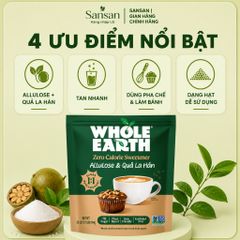 Đường Ăn Kiêng Whole Earth Allulose & Monk Fruit 794g (28oz) Dạng Hạt Thay Thế Đường Pha Chế, Làm Bánh - Hàng Mỹ