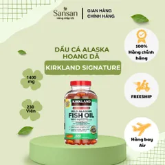 Dầu Cá Alaska Hoang Dã Kirkland Signature 1400mg 230 Viên | Omega-3 Tự Nhiên | Hỗ Trợ Sức Khỏe Tim Mạch