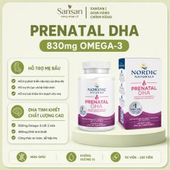 Nordic Naturals Prenatal DHA 830mg Cho Bà Bầu, 480mg DHA + Vitamin D3, Không Mùi, 90/ 180 Viên Nang Mềm