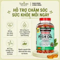Dầu Cá Alaska Hoang Dã Kirkland Signature 1400mg 230 Viên | Omega-3 Tự Nhiên | Hỗ Trợ Sức Khỏe Tim Mạch