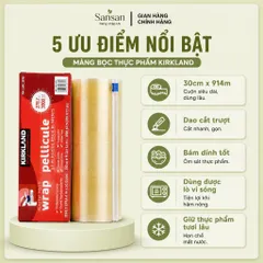 Màng Bọc Thực Phẩm Kirkland Signature 30cm x 914m (12 Inch x 3000 Feet) Kèm Dao Cắt Trượt - Màng Bọc PVC Cao Cấp