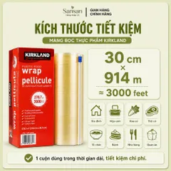 Màng Bọc Thực Phẩm Kirkland Signature 30cm x 914m (12 Inch x 3000 Feet) Kèm Dao Cắt Trượt - Màng Bọc PVC Cao Cấp