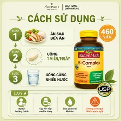 Vitamin B Tổng Hợp Nature Made Super B-Complex 460 Viên | Bổ Sung 8 Vitamin Nhóm B & Vitamin C | Hỗ Trợ Chuyển Hóa Năng