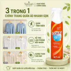 Xịt Quần Áo Bounce Rapid Touch-Up 3 Trong 1 Khử Tĩnh Điện, Giảm Nhăn, Làm Mới Mùi Vải 275g