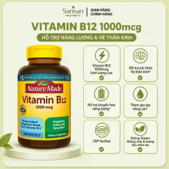 Vitamin B12 Nature Made 1000mcg 400 Viên USA - Bổ Sung Vitamin B12 Hỗ Trợ Năng Lượng, Não Bộ, Hệ Thần Kinh