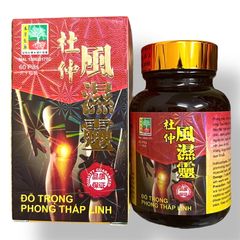 Viên uống đau nhức xương khớp, tê bì chân tay Đỗ trọng phong thấp linh - Hộp 60 viên xuất xứ Malaysia - Mã số 1550