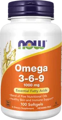 Viên Omega 369 1000mg NOW Foods - Bổ Sung Omega 3, 6, 9 Giúp Tăng Cường Sức Khỏe Và Làm Đẹp Da, Hỗ Trợ Trí Não 100 Viên Nang