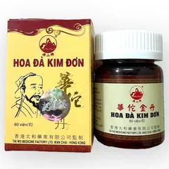 Viên uống Hoa đà kim đơn hỗ trợ đau nhức xương khớp, tê mỏi cổ vai gáy - Hộp 60 viên - Xuất xứ Hồng Kong - Mã 1385