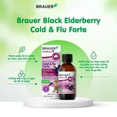 Siro hỗ trợ giảm các triệuu chứngg ho sổ mũi do cảm Black ElderBerry Cold And Flu Forte (100ml)