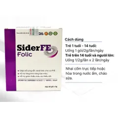 Gói uống bổ sung sắt, ngăn ngừa thiếu máu, hỗ trợ tăng khả năng tái tạo máu SiderFE Folic 20 gói 794638