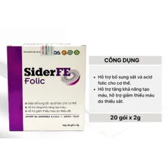 Gói uống bổ sung sắt, ngăn ngừa thiếu máu, hỗ trợ tăng khả năng tái tạo máu SiderFE Folic 20 gói 794638